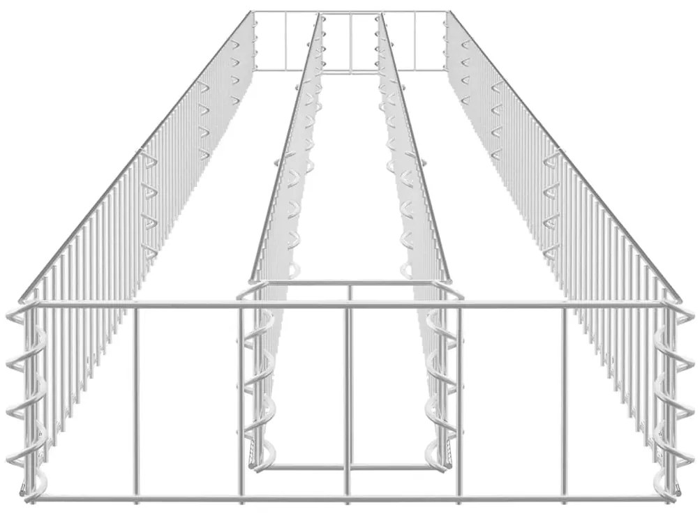 Canteiro elevado/cesto gabião 360x30x10 cm aço galvanizado