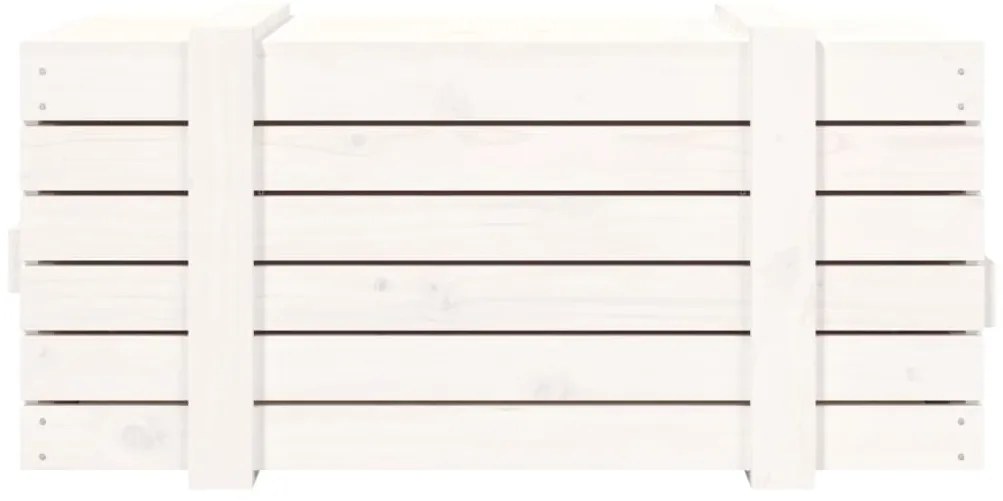 Caixa de arrumação 91x40,5x42 madeira de pinho maciça branco