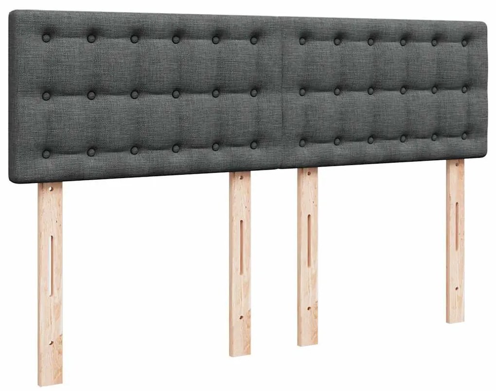 Cama com molas/colchão 160x200 cm tecido cinzento-escuro