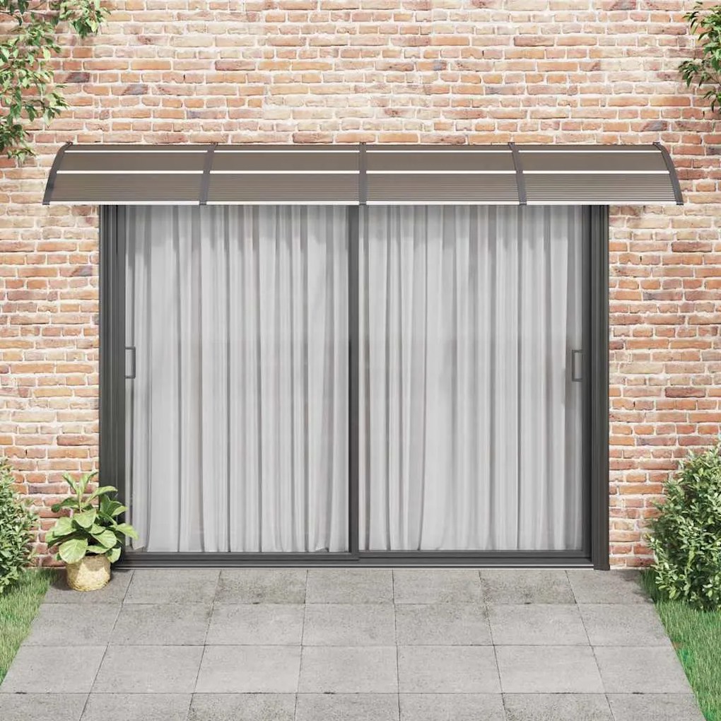 Toldo para porta 350x75 cm policarbonato preto/transparente