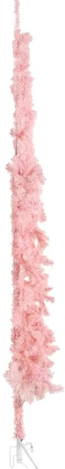 Meia árvore de Natal fina com suporte 240 cm rosa