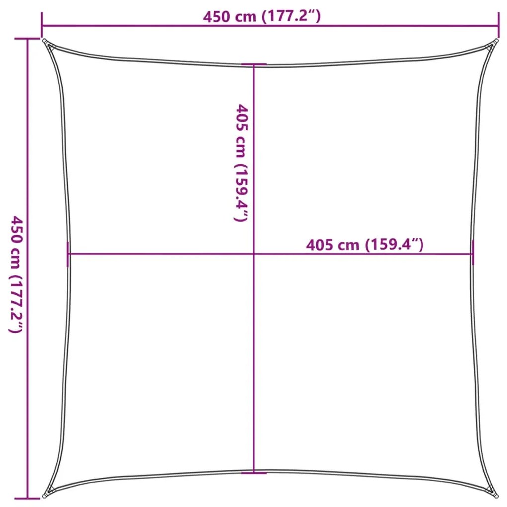 Para-sol estilo vela 160 g/m² 4,5x4,5 m PEAD bege