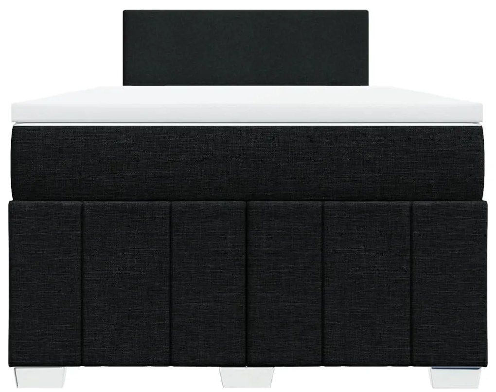 Cama boxspring com colchão 120x190 cm tecido preto