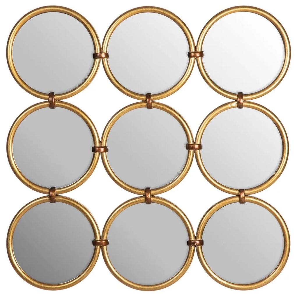 Espelho de Parede 71,5 X 2,5 X 71,5 cm Dourado Metal