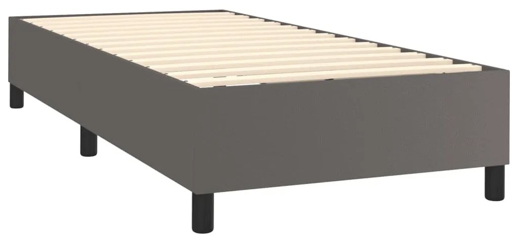 Estrutura de cama 100x200 cm couro artificial cinzento