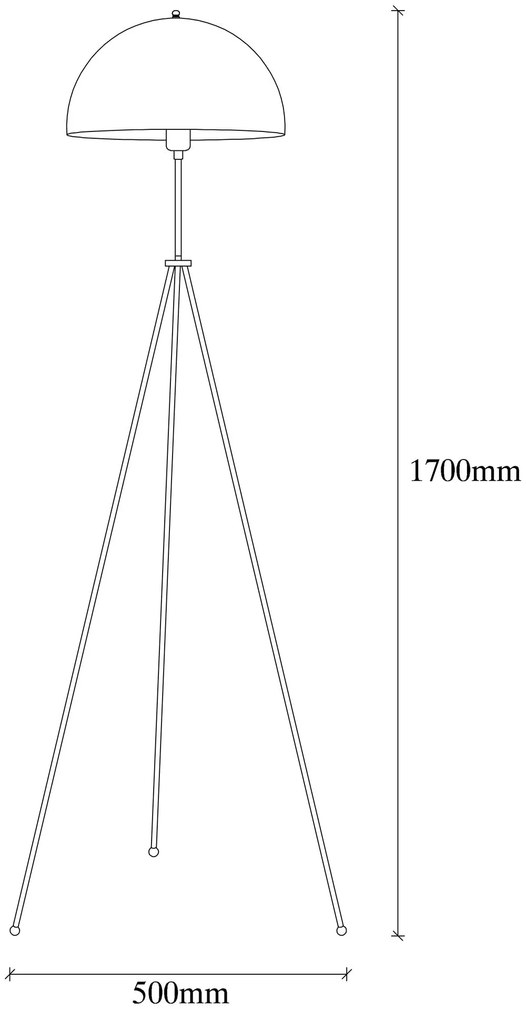 Candeeiro de Pé Can – Preto – 50 x 50 cm, Altura 170 cm