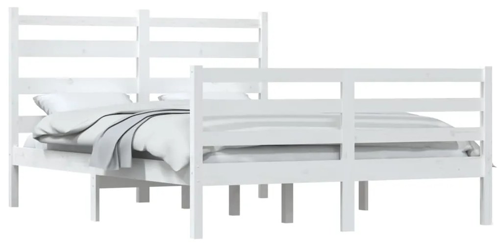 Estrutura de cama 120x200 cm pinho maciço branco