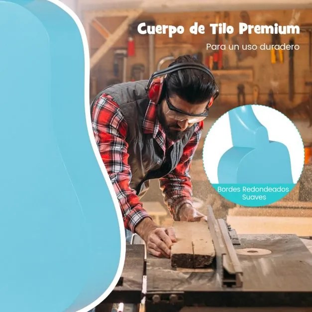 Ukelele de 21 polegadas para crianças de 4 cordas com corpo em madeira Basswood para maiores de 3 anos Instrumento musical azul