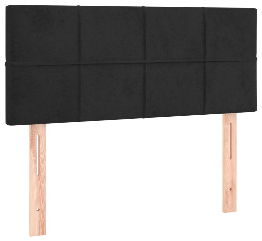 Cabeceira de cama c/luzes LED veludo 100x5x78/88 cm preto