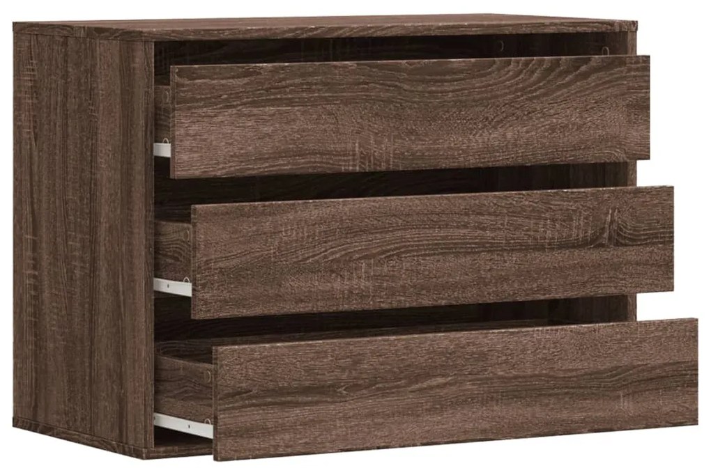 Cómoda com 3 Gavetas - 80x41x58 cm - derivados de madeira - carvalho c