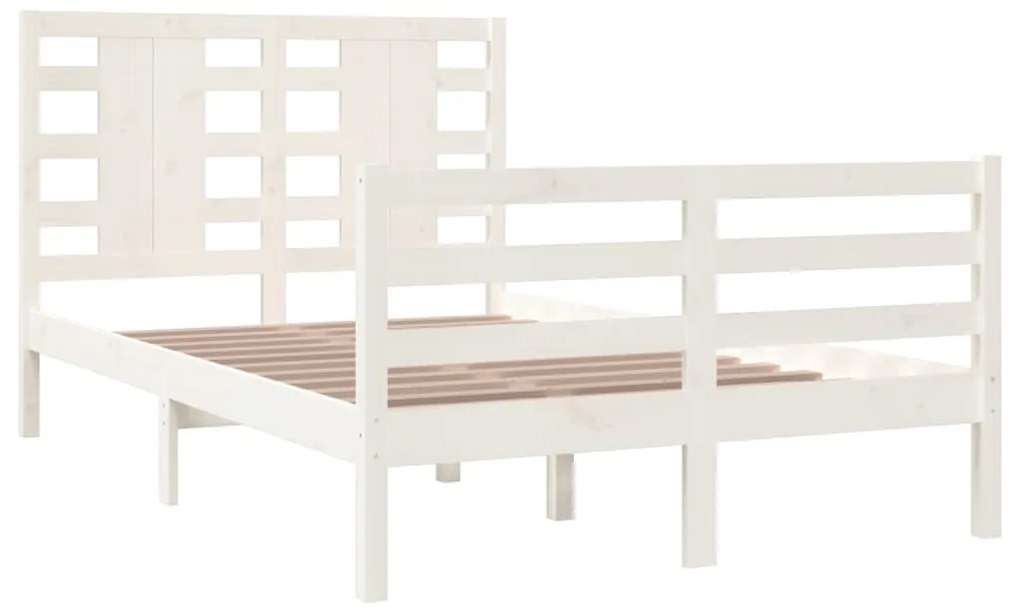 Estrutura de cama 120x200 cm pinho maciço branco