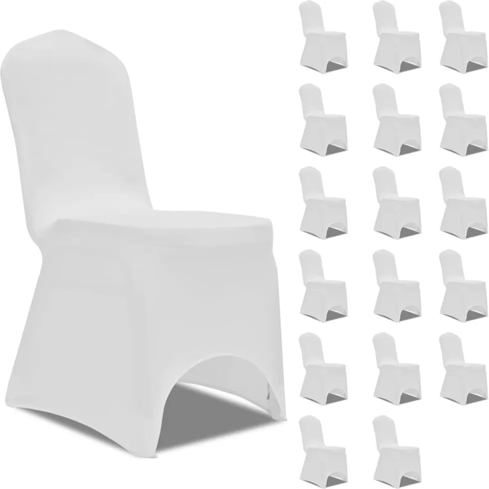 Capa para cadeira elástica 18 pcs branco
