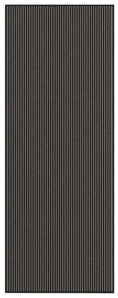 Capacho às riscas preto e cinzento 115x300 cm