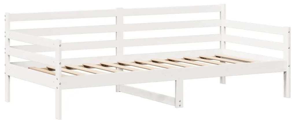 Sofá-cama com telhado 90x200 cm madeira de pinho maciça branco