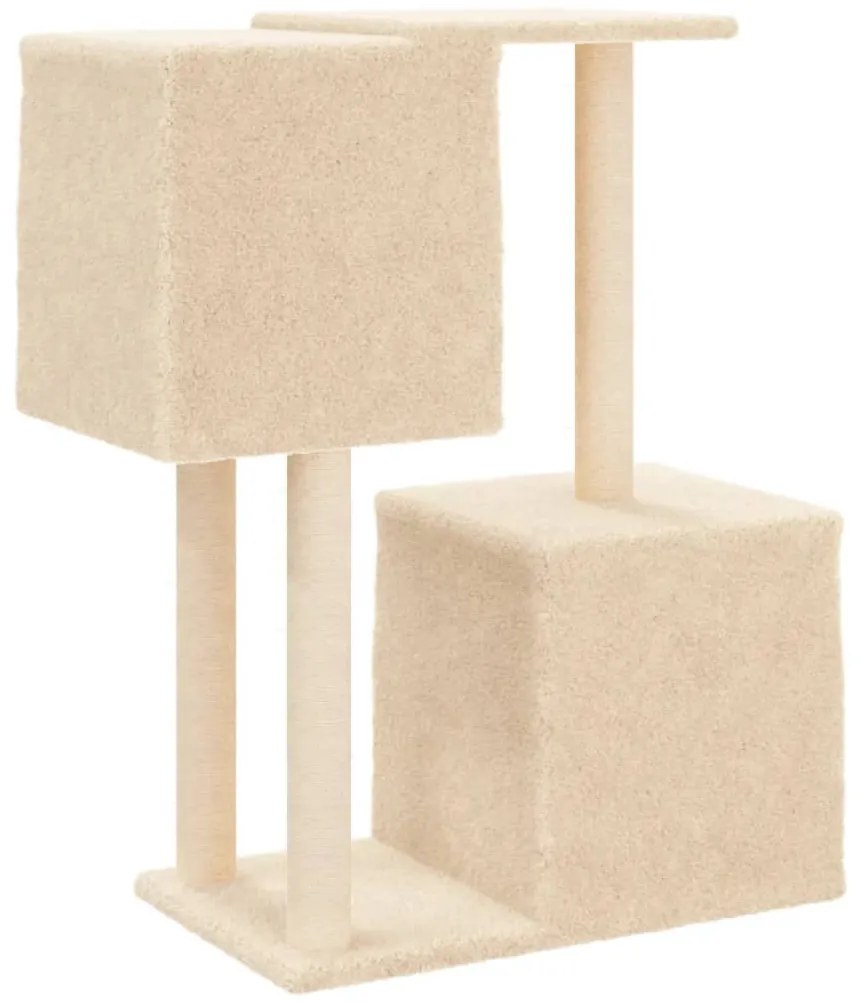 Árvore para gatos c/ postes arranhadores sisal 86 cm cor creme