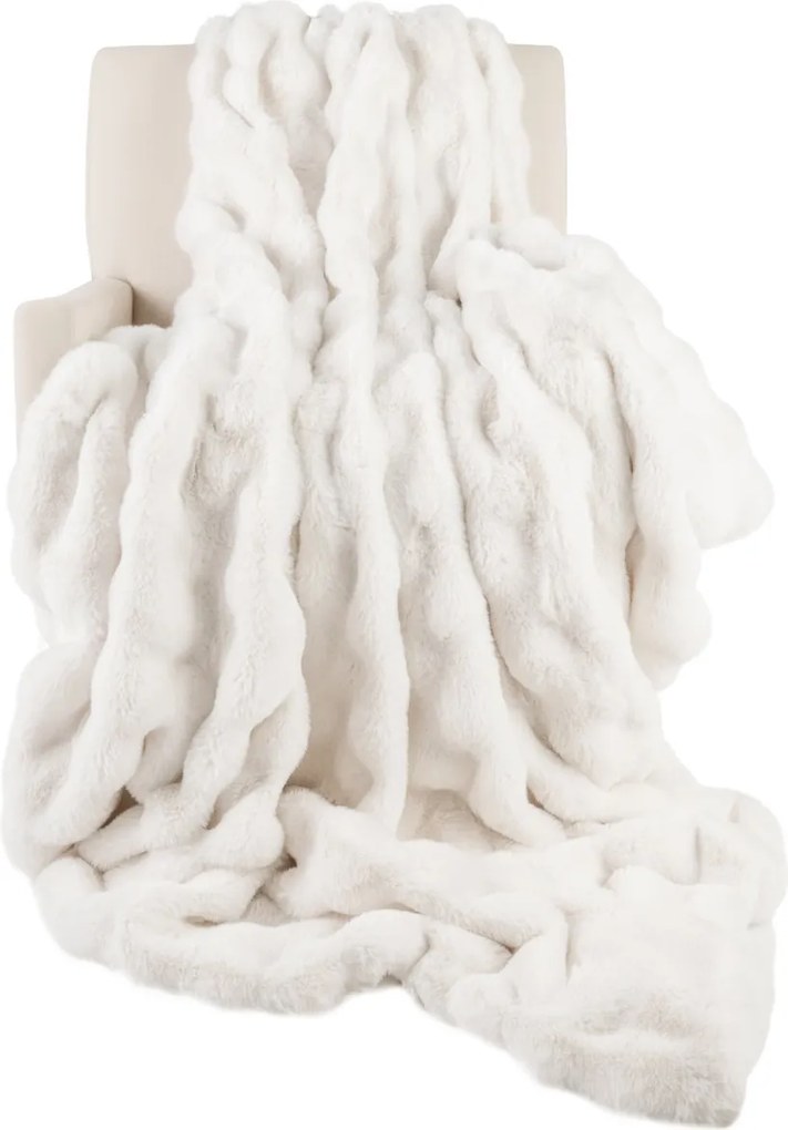 Manta de pele sintética de luxo 178 x 203 cm Manta de pelúcia macia, grossa e quente para Natal Decoração de cama, sofá ou poltrona Branco