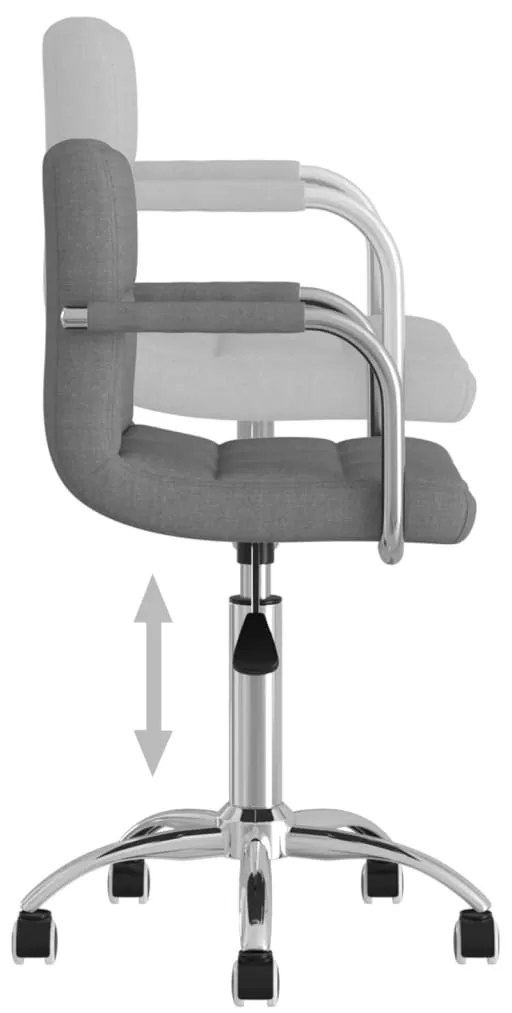 Cadeira de escritório giratória tecido cinzento-claro