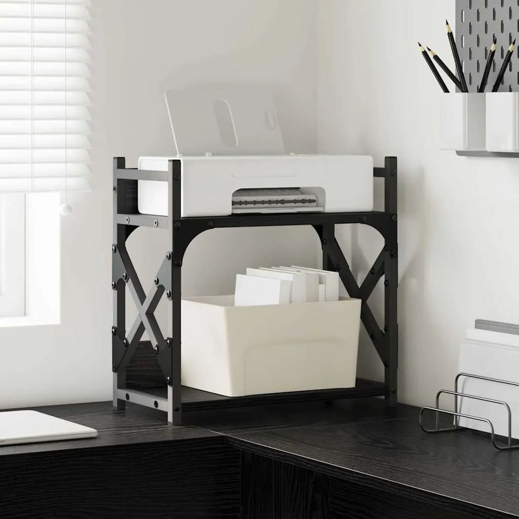 vidaXL Suporte para Impressora Carvalho Preto 40 x 20 x 40 cm