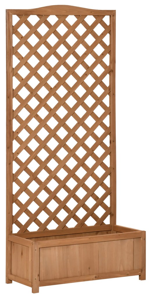 Floreira com Treliça de Madeira Caixa de Plantio com Suporte para Plantas Trepadeiras para Cultivo de Plantas Flores Terraço Jardim Exterior 76x36x170