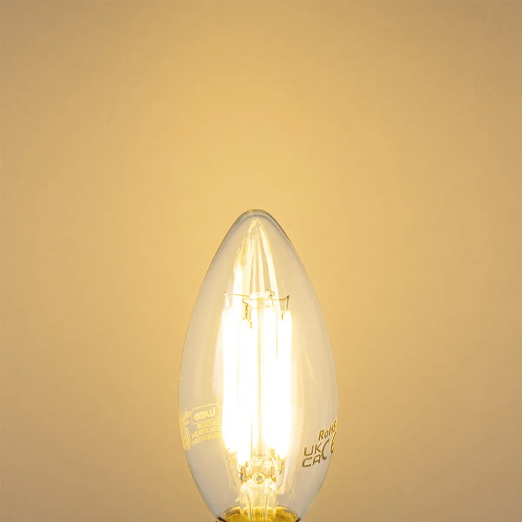 Conjunto de 5 Lâmpadas LED E14 B35 Transparentes 2.2W 470 lm 2700K