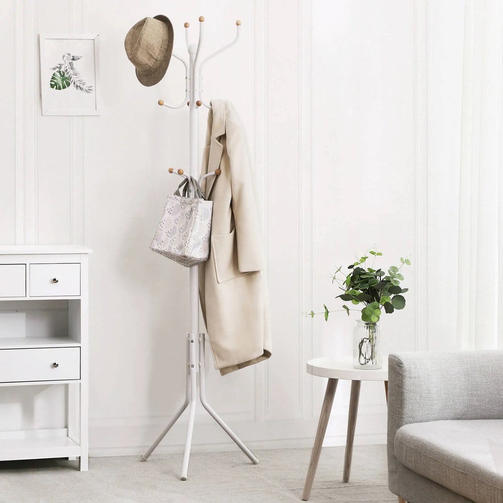 Cabide bengaleiro metal 182 x 44 cm (A x Ø) branco