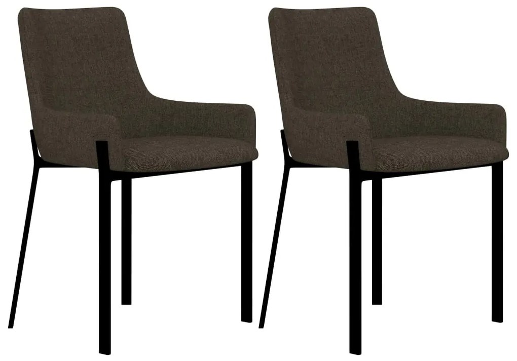 vidaXL Cadeiras de jantar 2 pcs tecido castanho