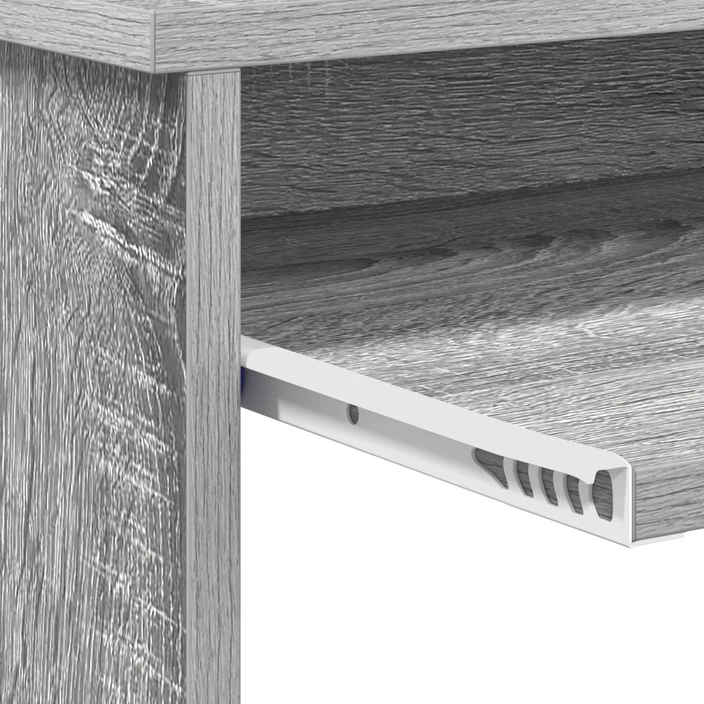 Mesa com Armazenamento Cinza Sonoma 120,5x44x88,5 cm Madeira Estrutura