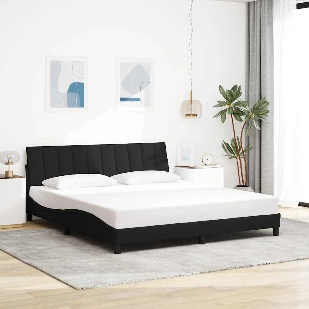 vidaXL Estrutura de cama sem colchão 180x200 cm tecido preto