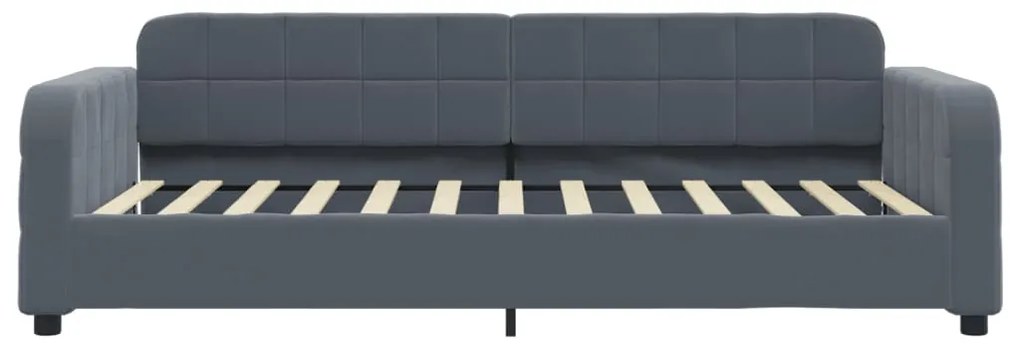 Sofá-cama 80x200 cm veludo cinzento-escuro