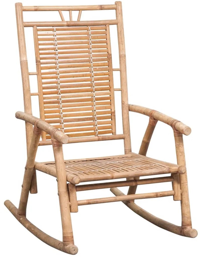 Cadeira de baloiço com almofadão bambu