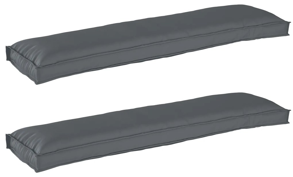 vidaXL almofadas para bancadas 2 pcs Antracite 150x40x8 cm Tecido Oxford