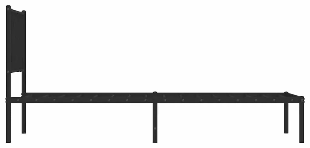 Estrutura de cama com cabeceira 100x200 cm metal preto