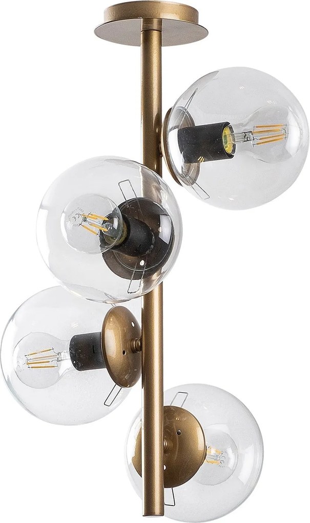 Chandelier Faze – Dourado – Diâmetro 32 cm, Altura 53 cm