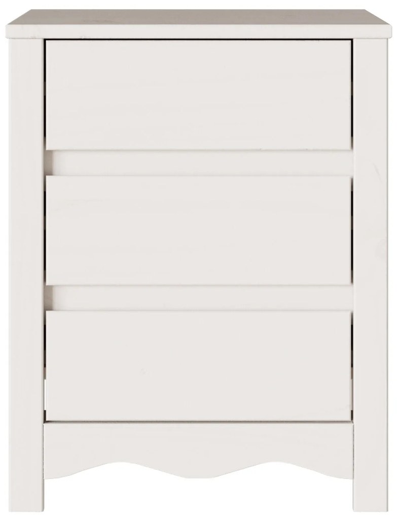 Criado-mudo vidaXL "DRAMMEN" Branco 45x35x56 cm Madeira Sólida de Pinh