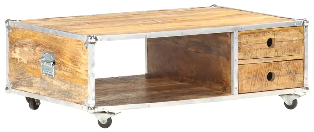vidaXL Mesa de centro 89x59x33 cm madeira de mangueira áspera maciça