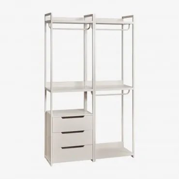 Armário Modular Aberto De 2 Peças Com Gavetas Em Ferro Velunis Gardénia Branco - Sklum