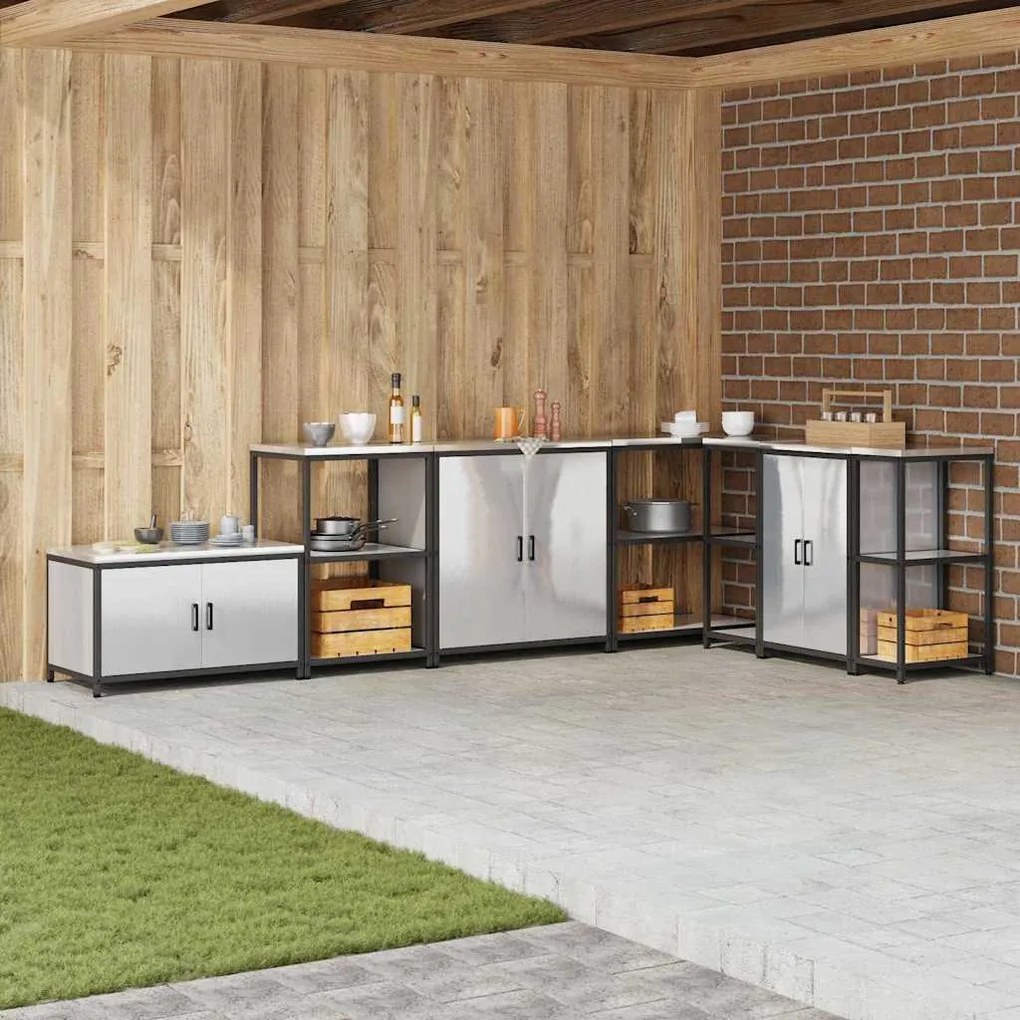 vidaXL Armário de Armazenamento para Cozinha Prata 60 x 50 x 92 cm