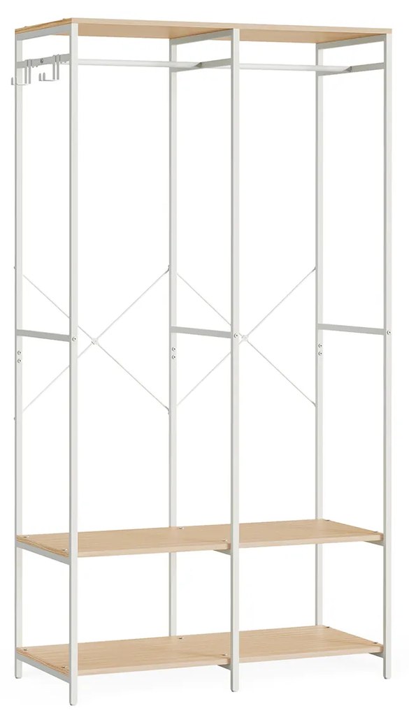 Guarda-roupa portátil com barras de pendurar e prateleiras | SONGMICS | 94.5 x 40 x 180 cm | RGR004W67.