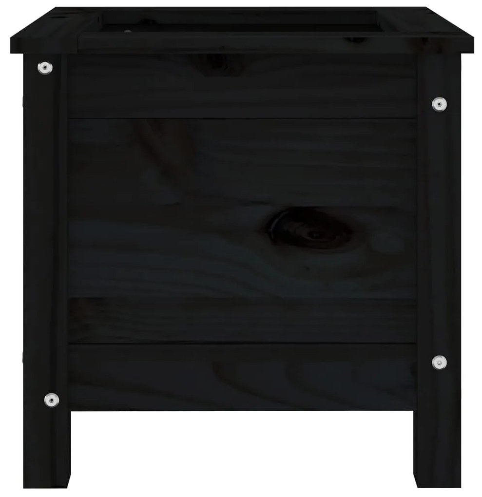Vaso/floreira de jardim 40x40x39 cm pinho maciço preto