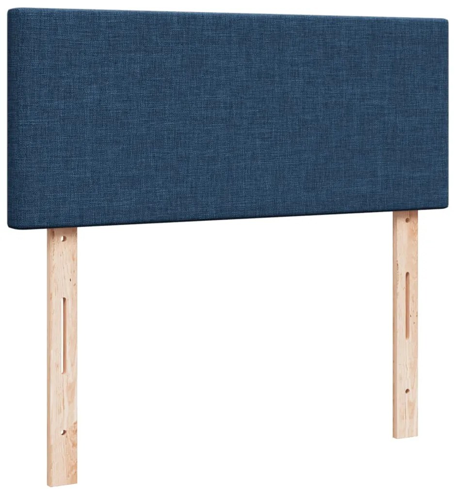 Cama boxspring com colchão 120x190 cm tecido azul