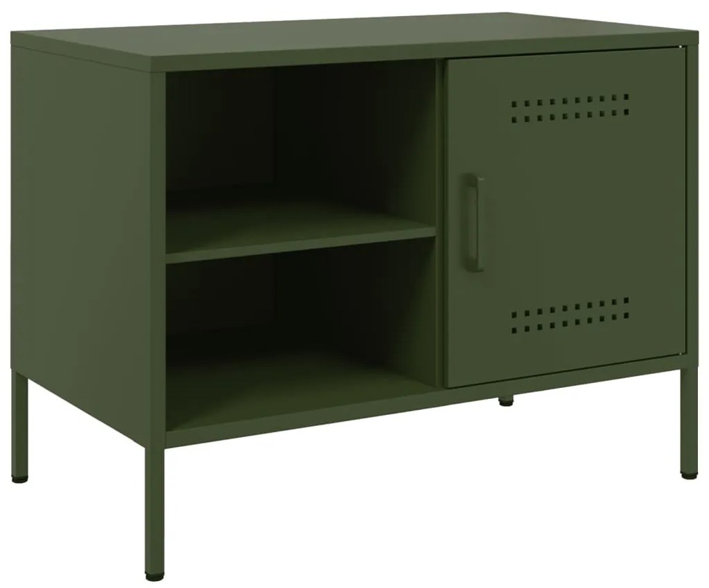 Móveis de TV 2 pcs 68x39x50,5 cm aço verde-azeitona