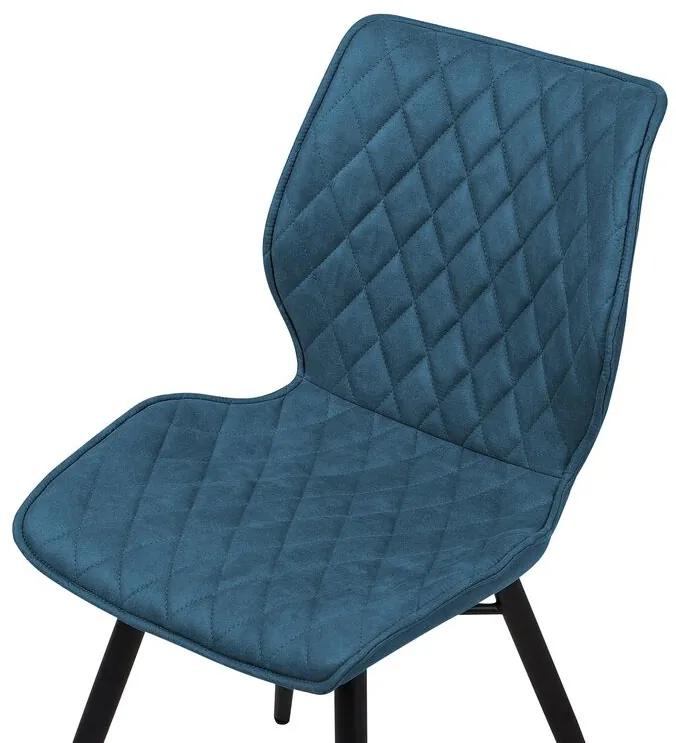 Conjunto de 2 cadeiras de jantar em tecido azul turquesa LISLE Beliani