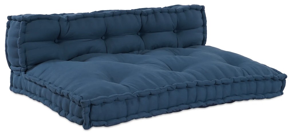Almofada de Sofá Pallet com Encosto em Tecido Azul