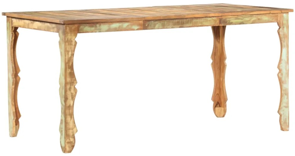 Mesa de jantar 160x80x76 cm madeira recuperada maciça