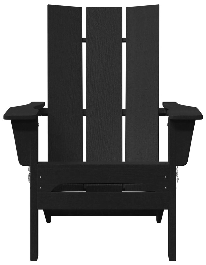 Cadeira Adirondack Dobrável Preta 74.5x80.5x90 cm HDPE