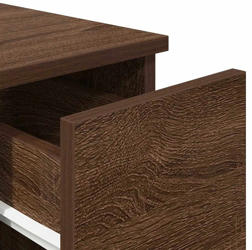 Mesa de cabeceira com gaveta 20x36x60 cm carvalho castanho