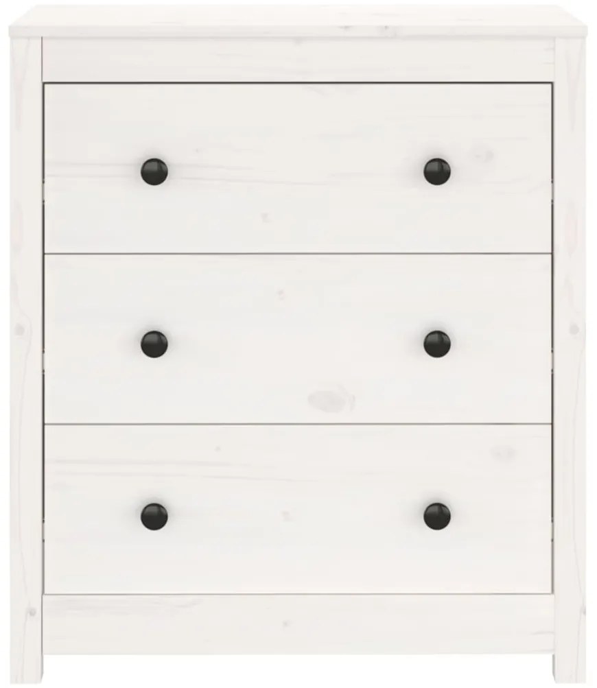 Aparador 70x35x80 cm madeira de pinho maciça branco
