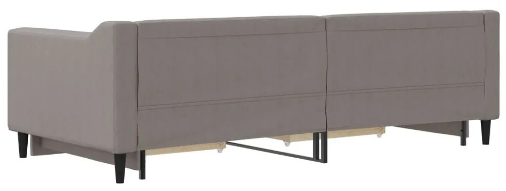 Sofá-cama c/ gavetão/gavetas 90x200 cm tecido cinza-acastanhado
