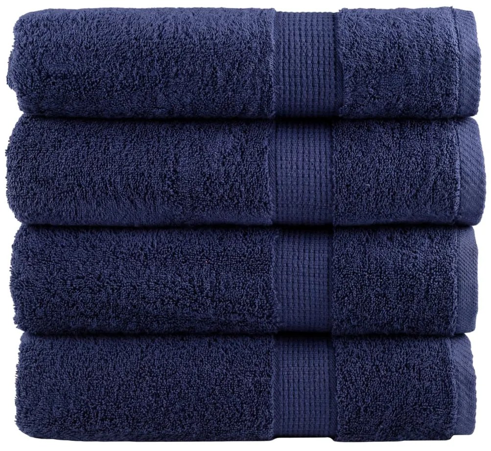 Toalhas mãos premium SOLUND 4pcs 50x100cm 600 gsm azul-marinho