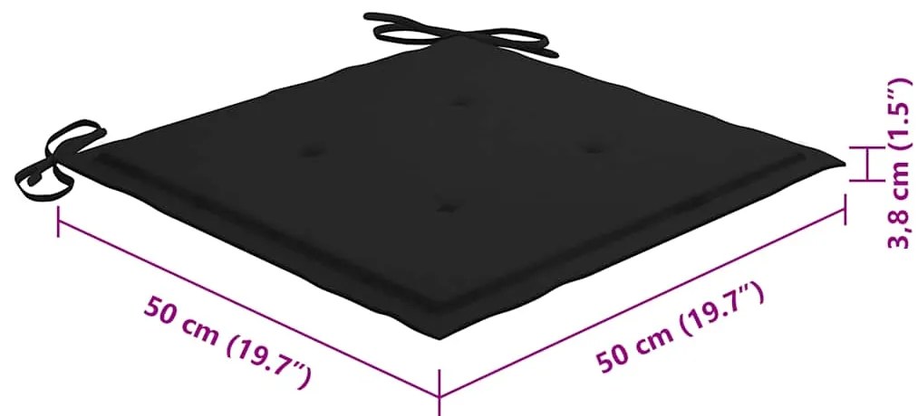 Cadeiras de jantar p/ jardim 4 pcs c/ almofadões acácia maciça